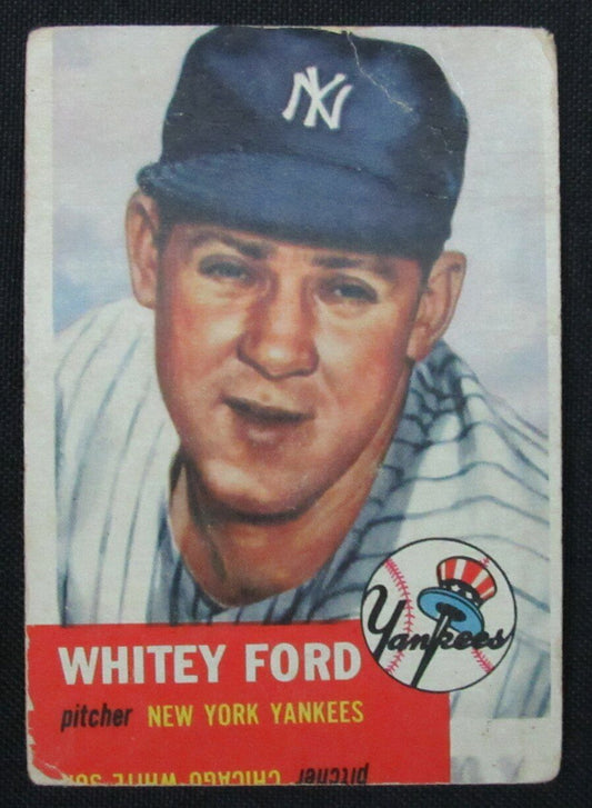 1953 Topps Whitey Ford HOF #207 Authentic Card New York Yankees 177009