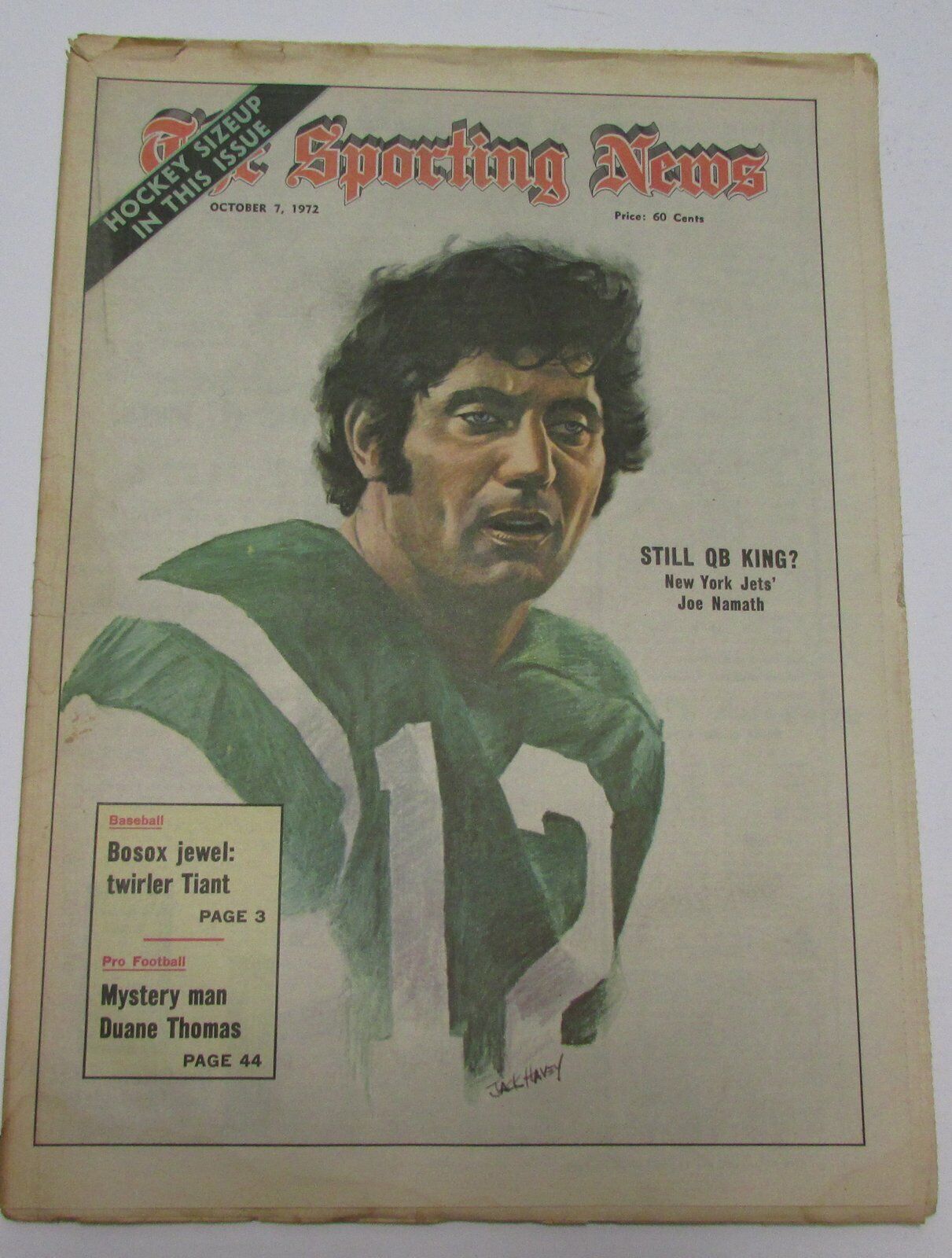 Joe Namath New York Jets October 7, 1972 Sporting News Cover 144664