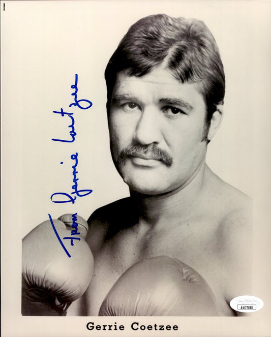 Gerrie Coetzee Signed/Autographed 8x10 B/W Boxing Photo JSA 191056