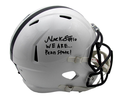 Nick Singleton Signed/Inscr Full Size Speed Replica Helmet Penn State Fanatics