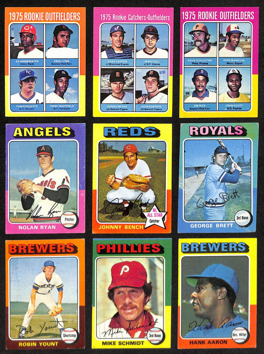 1975 Topps Baseball Card Complete Set (1-660) Yount (RC) Brett (RC) Aaron 191955