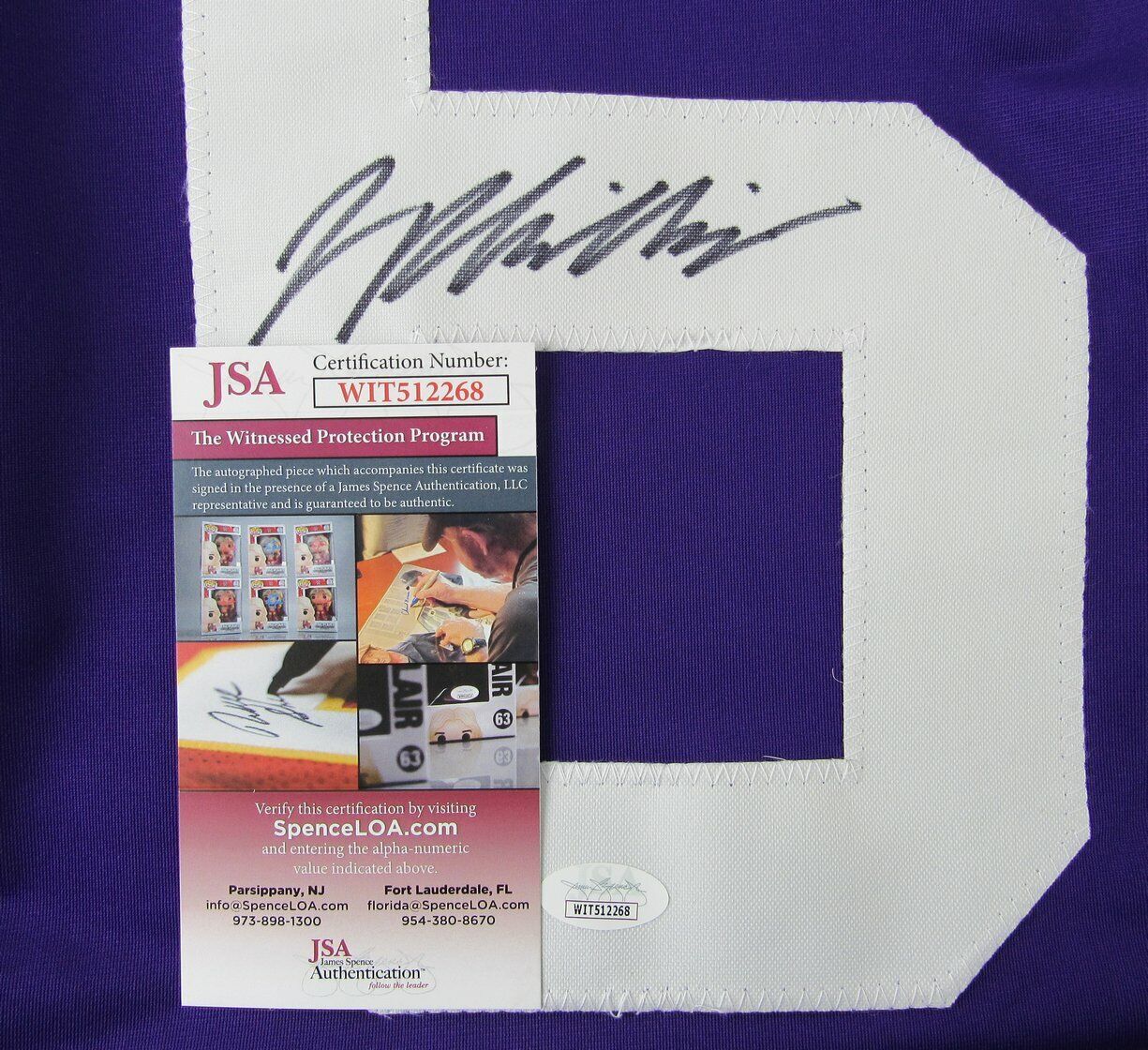 Jacob Phillips Signed/Autographed LSU Purple Custom Football Jersey JSA 161109