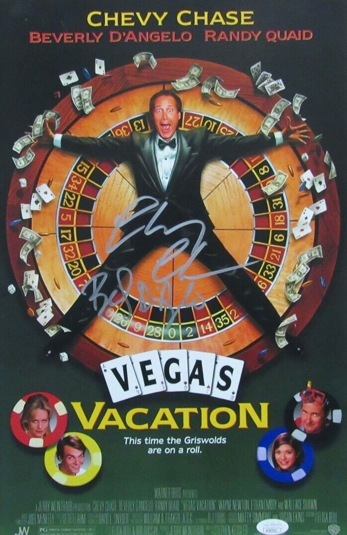 Chevy Chase/Beverly D'Angelo Multi-Autographed 11x17 Poster "Vegas Vacation" JSA