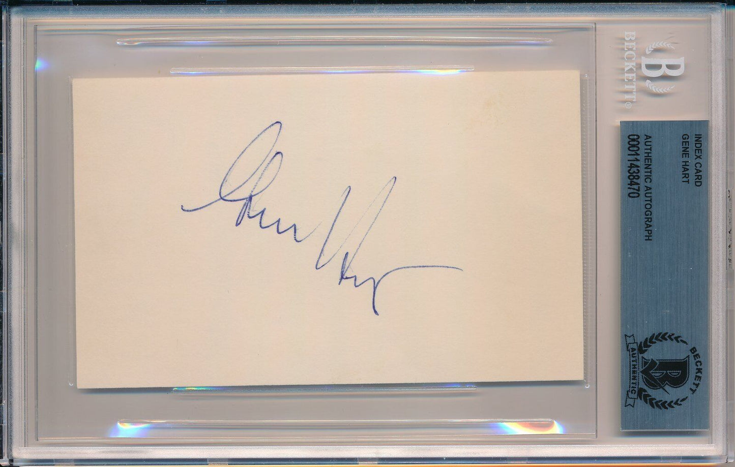 Gene Hart Flyers HOF Signed/Auto/Autographed 3x5 Index Card Beckett 145242