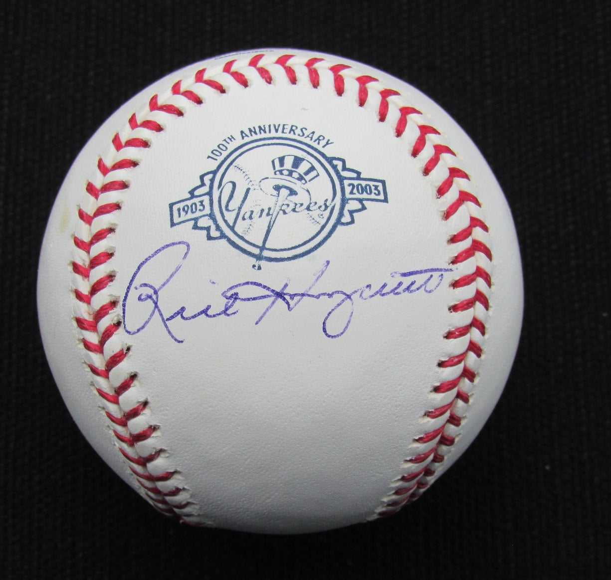 Rick Honeycutt Signed/Auto Yankees 100th OML Baseball JSA 186689