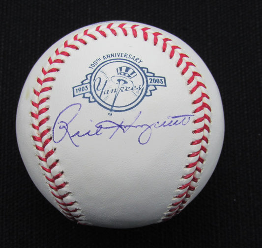 Rick Honeycutt Signed/Auto Yankees 100th OML Baseball JSA 186689