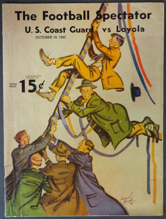 Oct. 18, 1942 U.S. Coast Guard vs. Loyola Vintage Football Game Program 190065