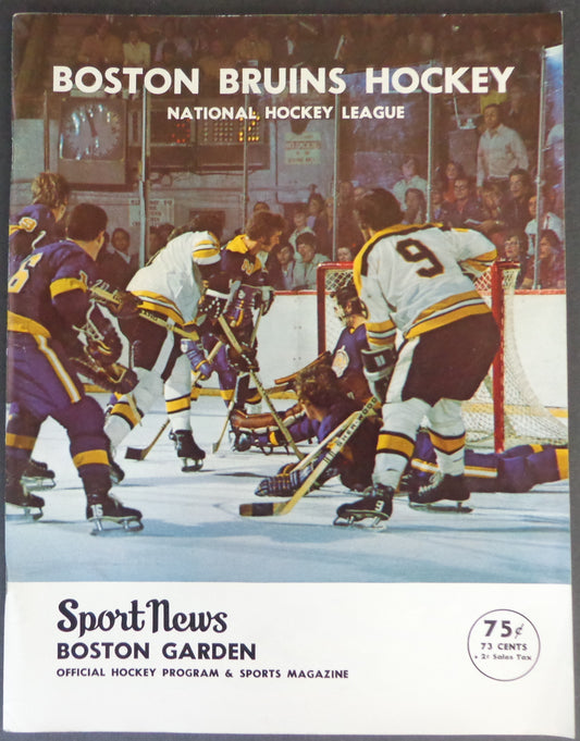 1972 Sport Hockey News Bruins vs. Golden Seals Hockey Game Program 179503