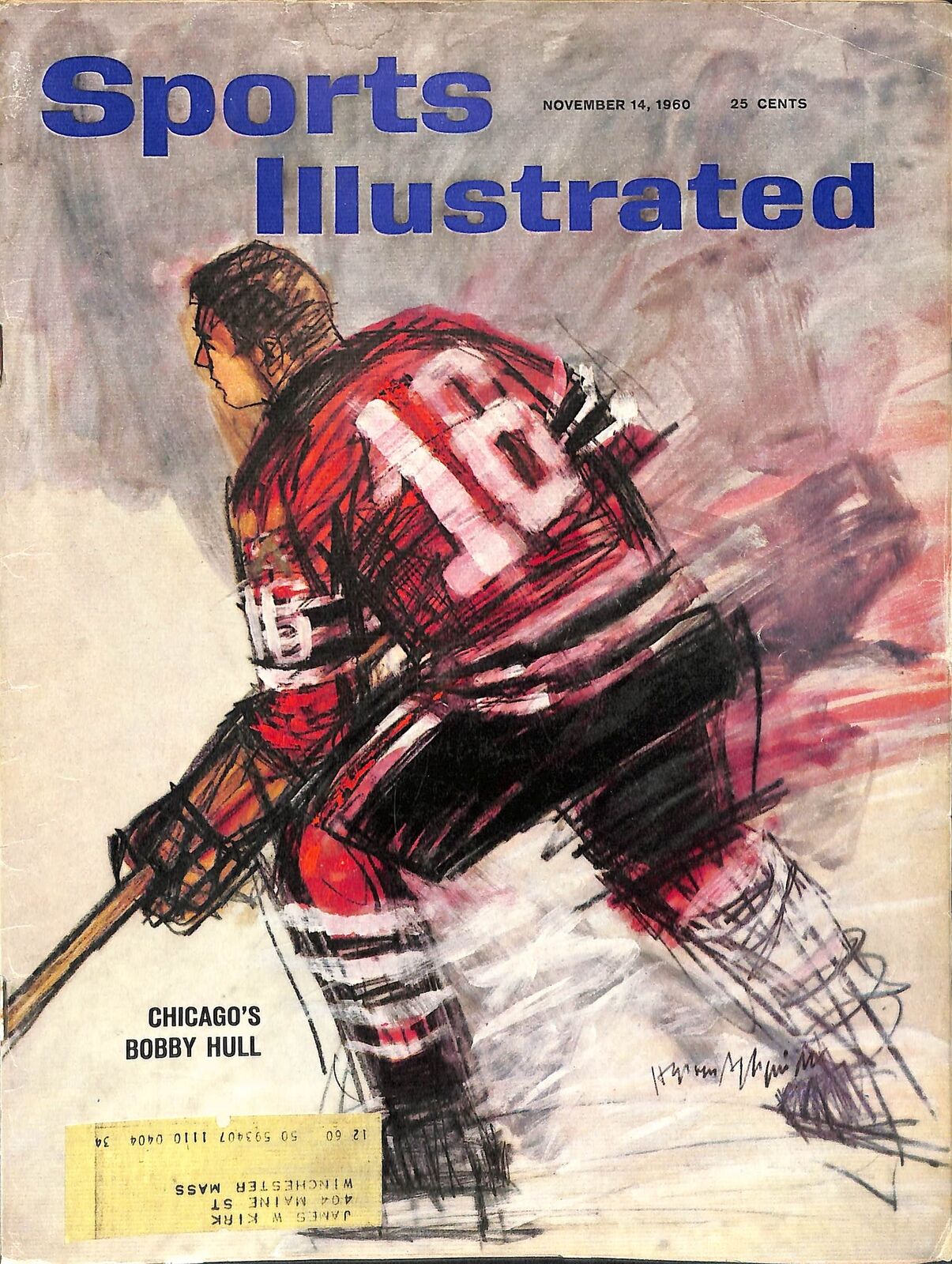 1960 Bobby Hull Chicago Blackhawks HOF Sports Illustrated 1st Cover 180203