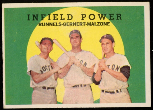 1959 Topps Baseball Runnels/Gernert/Malzone #519 Boston Red Sox