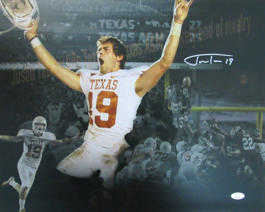 Justin Tucker Texas Signed/Autographed 16x20 Spotlight Photo JSA 156862