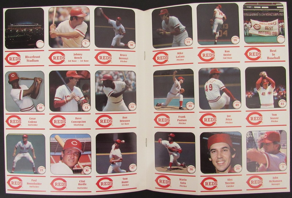 1982 Cincinnati Reds Yearbook with (18) Baseball Cards Inside 181438