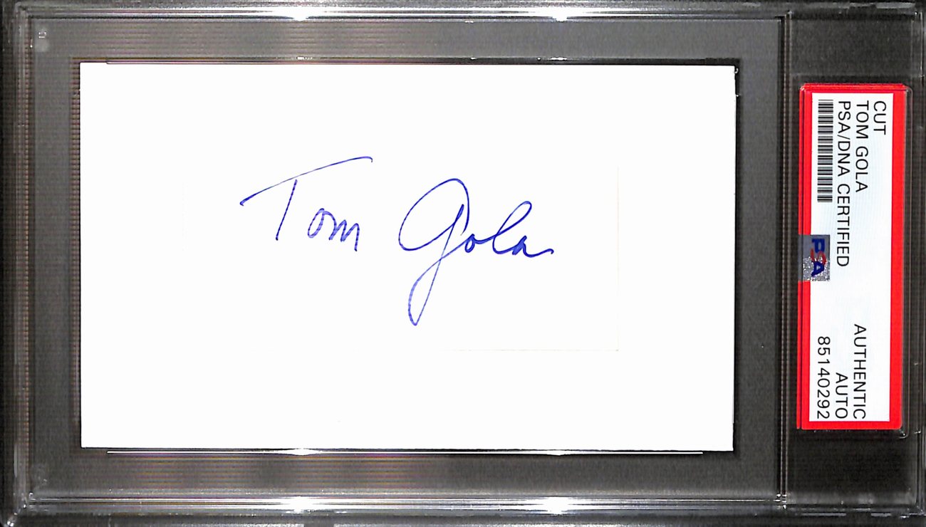 Tom Gola HOF Autographed/Signed Cut 3x5 Index Card LaSalle PSA/DNA 187352