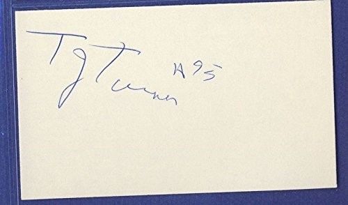 T.J. Turner Dolphins Signed/Autographed 3x5 Index Card