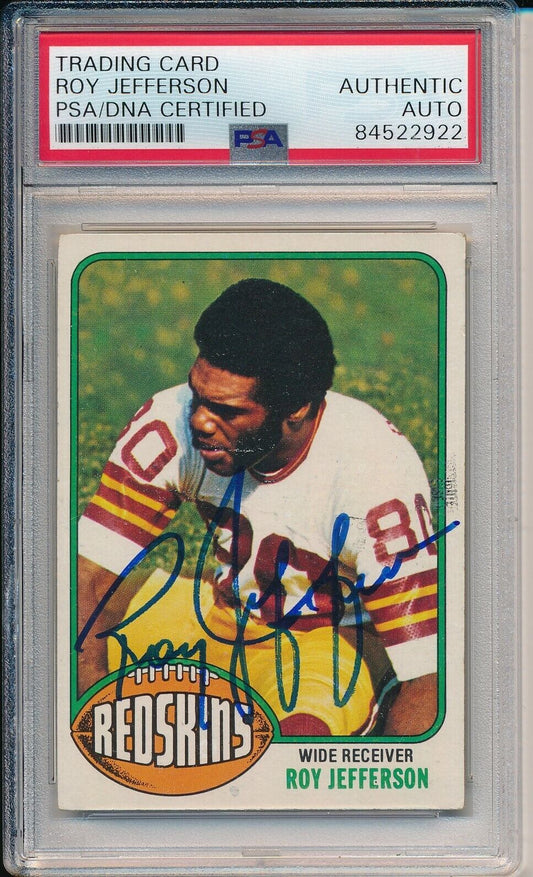 Roy Jefferson Redskins Signed/Autographed 1976 TOPPS Card #289 PSA/DNA 166256