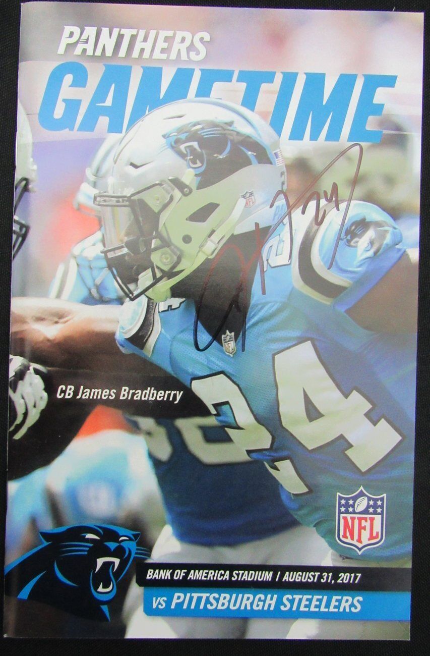 James Bradberry Carolina Panthers Signed Football Program vs. Steelers 8/31/17