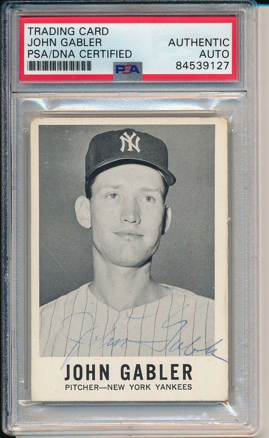John Gabler Yankees Signed/Autographed 1960 Leaf Card #62 PSA/DNA 166807