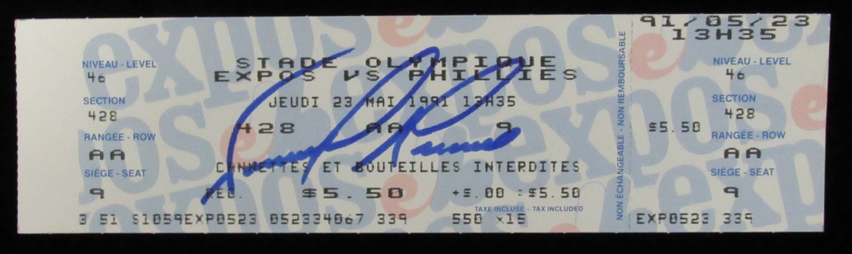 Tommy Greene Signed May 23, 1991 Full Ticket Phillies No-Hitter vs. Expos 184925
