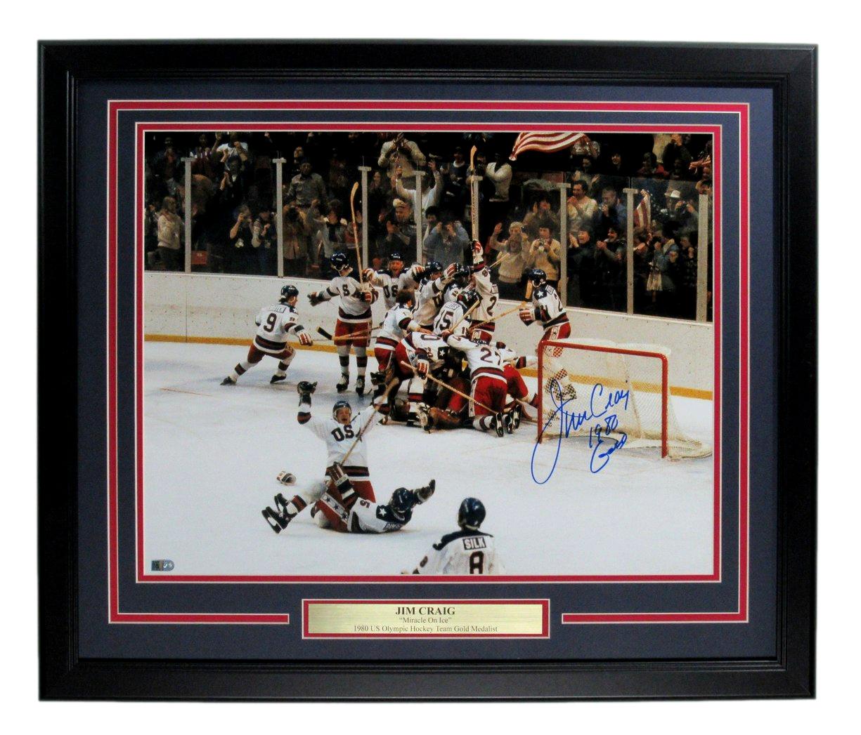 Jim Craig Auto/Insc USA Hockey 1980 Miracle on Ice 16x20 Photo Framed AI 185397