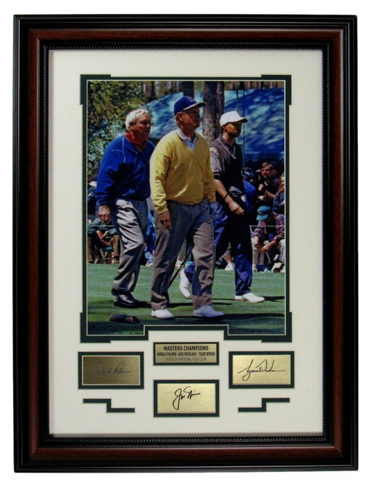 Arnold Palmer/Tiger Woods/Jack Nicklaus "Masters Champions" 11x14 Framed Photo