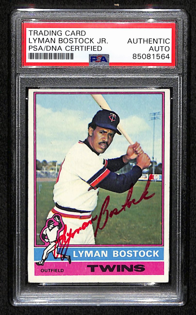 Lyman Bostock Signed 1976 Topps Card #263 Minnesota Twins PSA/DNA 184476