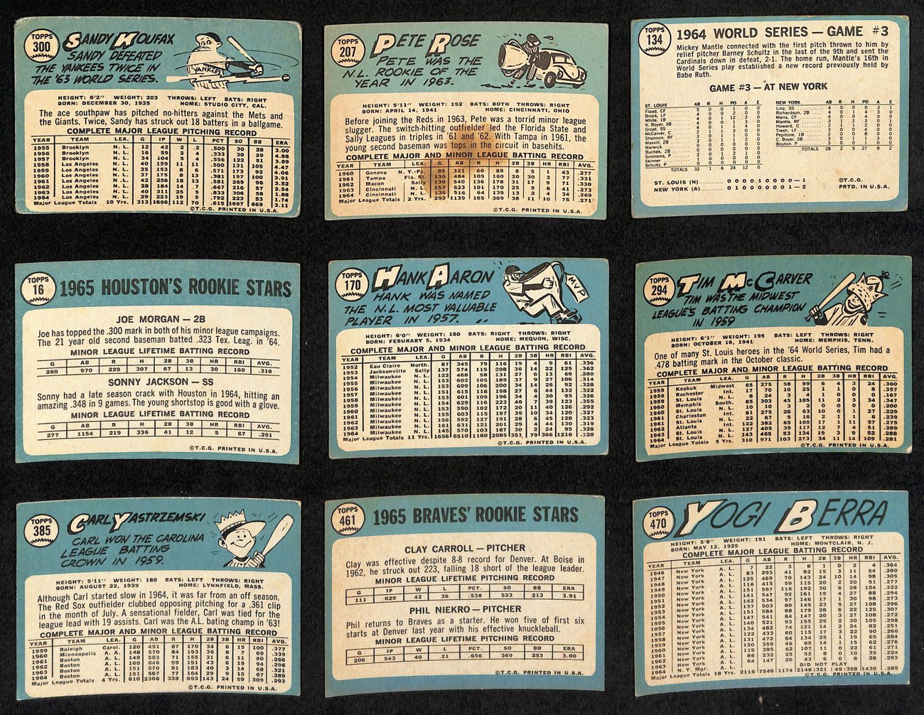 1965 Topps Baseball Card Complete Set (1-598) Mantle Koufax Morgan Mays 191959