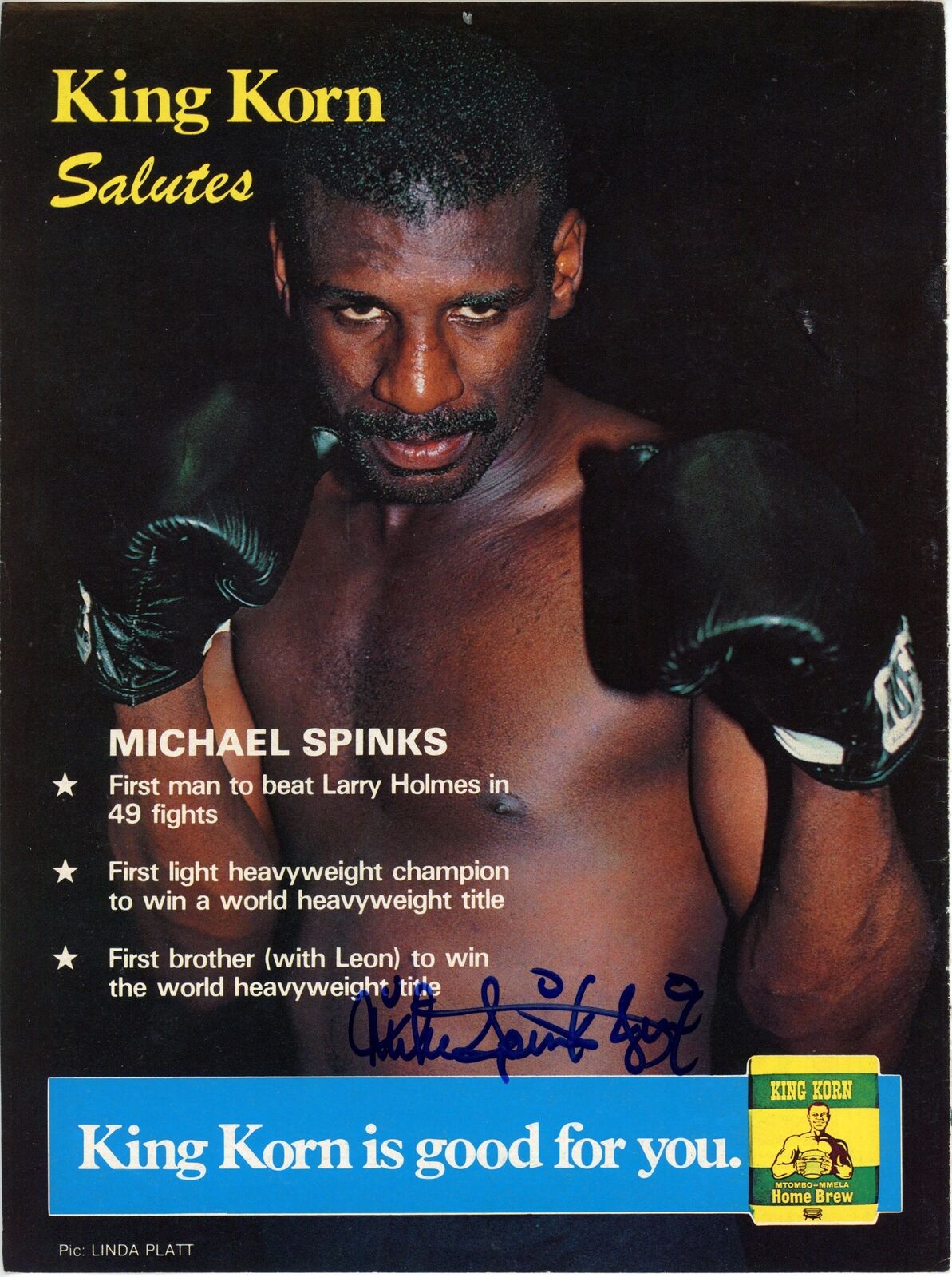 Michael Spinks Autographed Magazine Photo Boxing Champ 177630