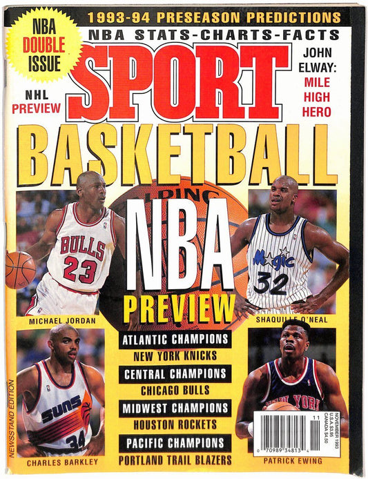 1993-94 Sport Magazine NBA Preview Michael Jordan/Shaq Cover 181690