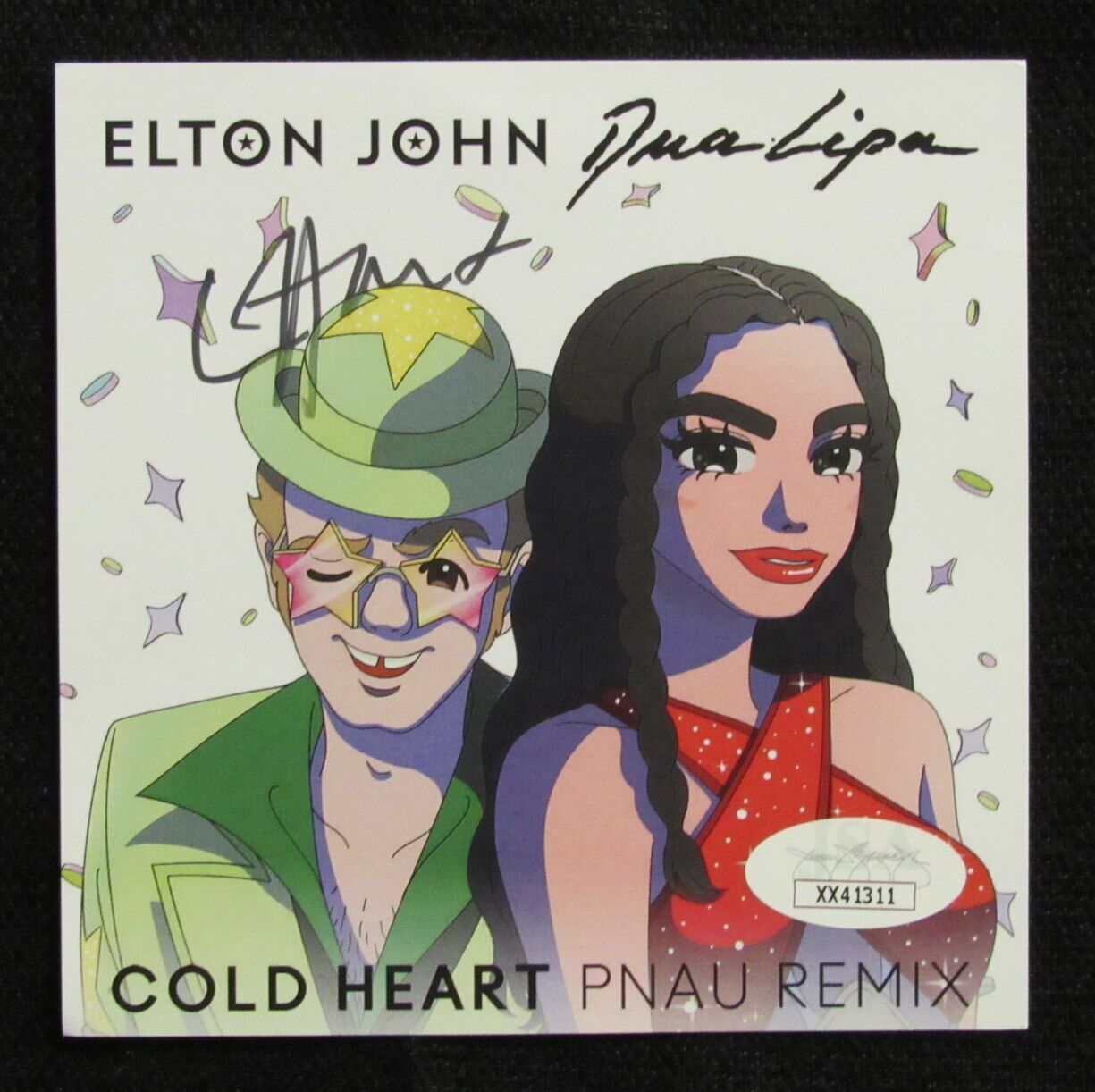 ELTON JOHN Autographed Elton & Dua "Cold Heart Pnau Remix" CD Insert - JSA LOA