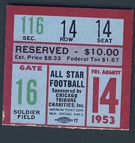 1953 College All-Stars Vs. Detroit Lions Ticket Stub Soldier Field 8-14-53