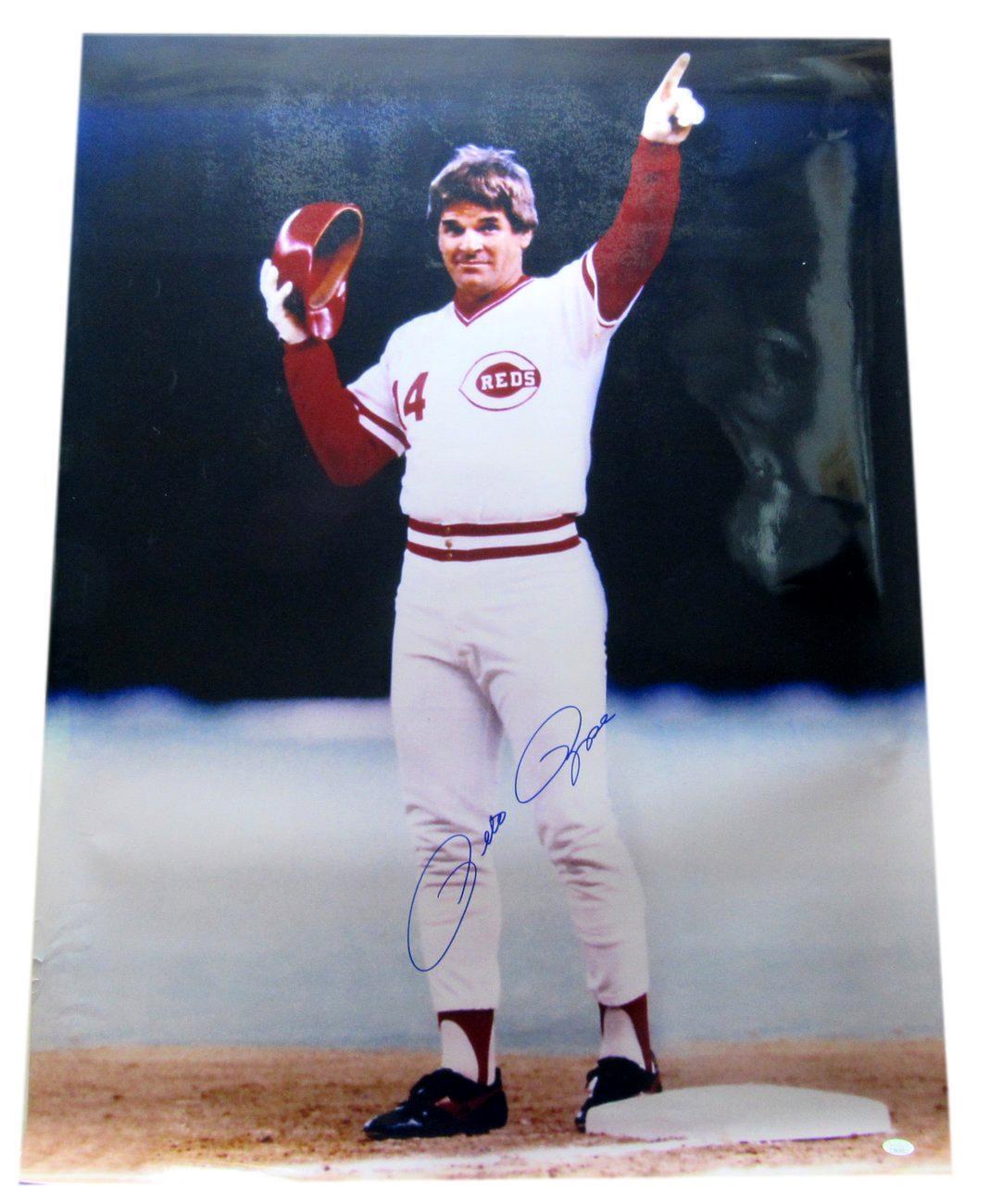 Pete Rose Cincinnati Reds Signed/Autographed 30x40 Photo JSA 165300