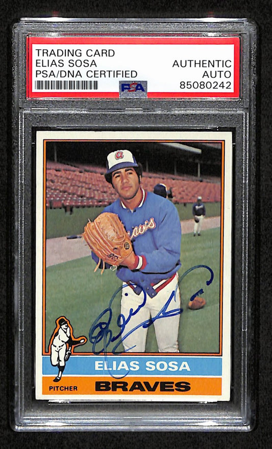 Elias Sosa Signed 1976 Topps Card #364 Atlanta Braves PSA/DNA 184404