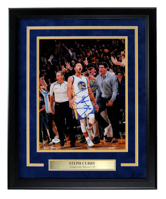 Steph Curry Autographed 11x14 Photo Golden State Warriors Framed PSA/DNA