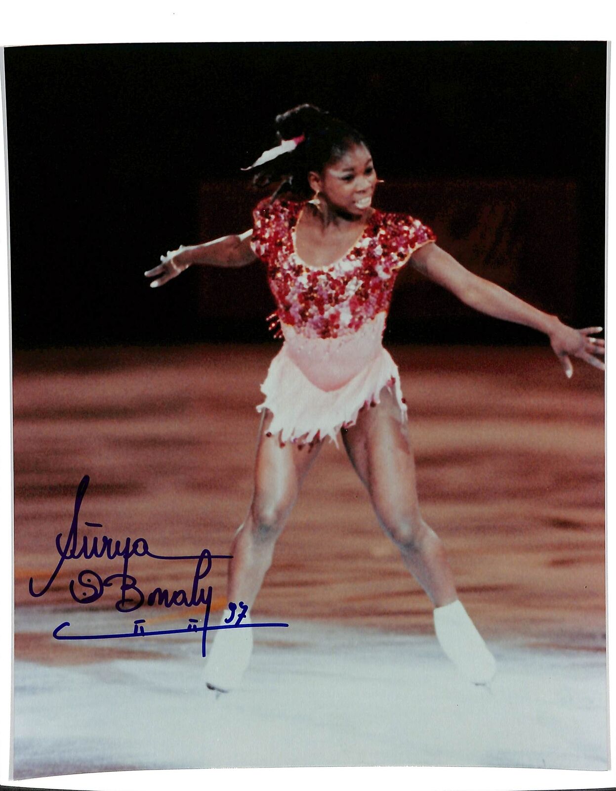 Suraya Bonaly 5X European Women's Figure Skating Champ Signed 8x10 Photo 180490