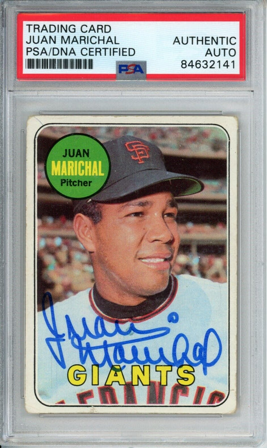 1969 TOPPS #370 Juan Marichal HOF Auto Signed San Francisco Giants PSA/DNA