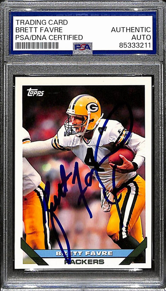 Brett Favre HOF Signed/Autographed 1993 Topps Card #250 Packers PSA/DNA 192504