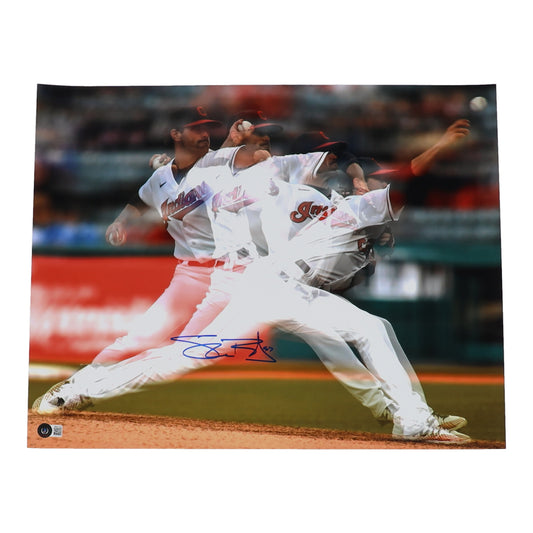 Shane Bieber Cleveland Indians Autographed/Inscribed 16x20 Photo Beckett 187504