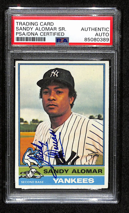 Sandy Alomar Signed 1976 Topps Card #629 New York Yankees PSA/DNA 184382