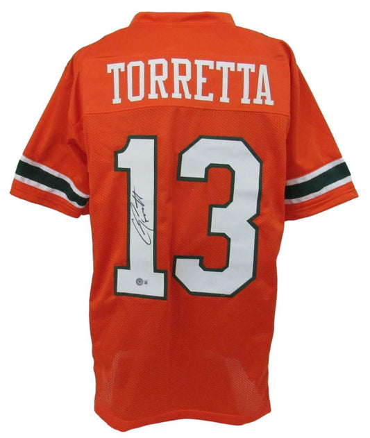 Gino Torretta Signed/Autographed Miami Hurricanes Custom Jersey Beckett 159716