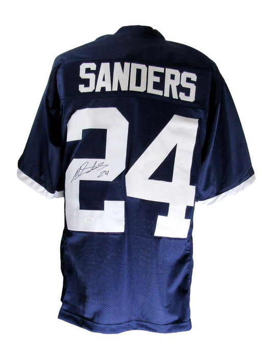 Miles Sanders Autographed Blue Custom Football Jersey Penn State PSU  JSA