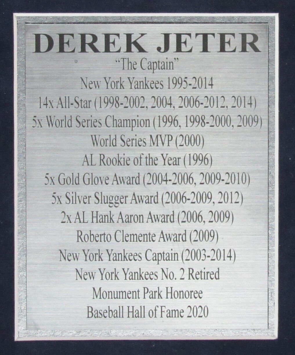 Derek Jeter HOF 8x10 Photo Collage with HOF Patch Yankees Framed 177205