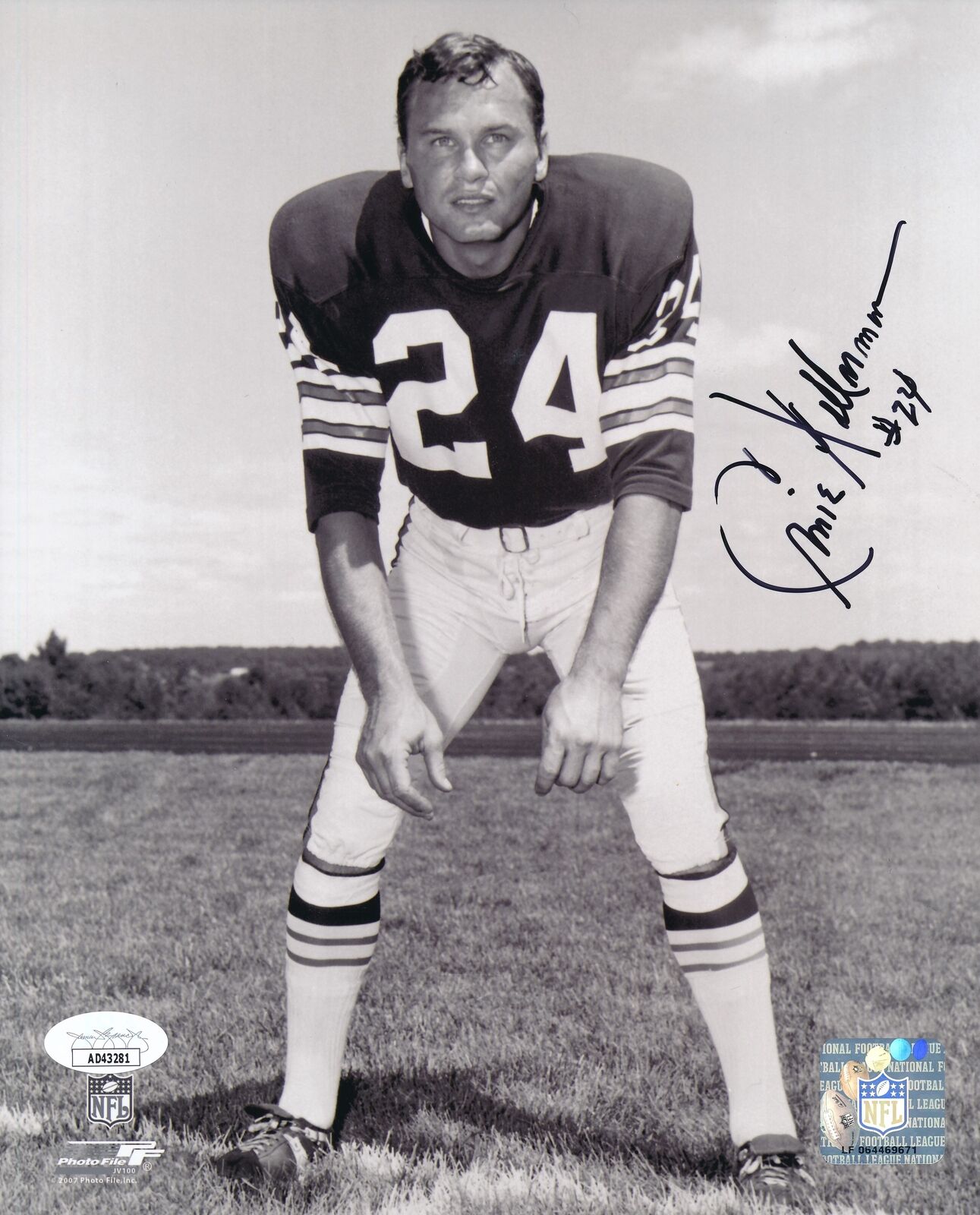 Ernie Kellermann Autographed 8x10 Photo Cleveland Browns JSA