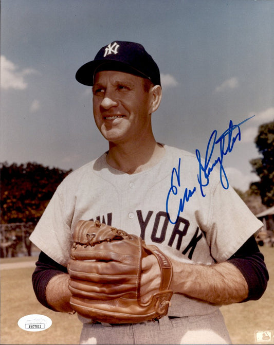 Enos Slaughter HOF Signed/Auto 8x10 Photo New York Yankees JSA 191126
