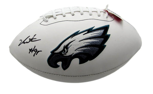 Jalen Carter Autographed White Philadelphia Eagles Logo Football JSA 183556