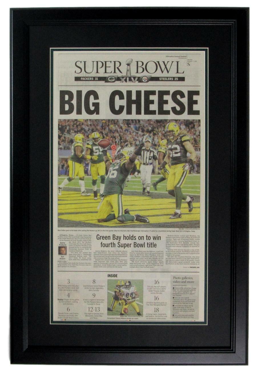 Milwaukee Journal Sentinel 2011 Packers Super Bowl XLV Champs Newspaper Framed