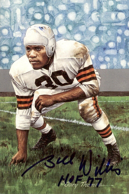 Bill Willis HOF Autographed/Inscribed Goal Line Art GLAC Postcard Browns JSA