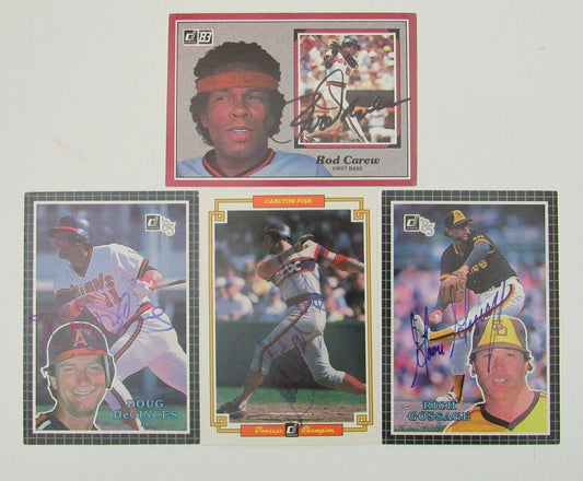 Lot of 4 Signed/Autographed 1980s Donruss Postcards Fisk Carew 151151