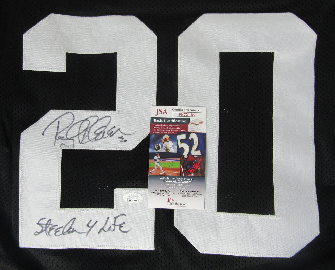 Rocky Bleier Steelers Signed/Inscribed Custom Black Football Jersey JSA 147462