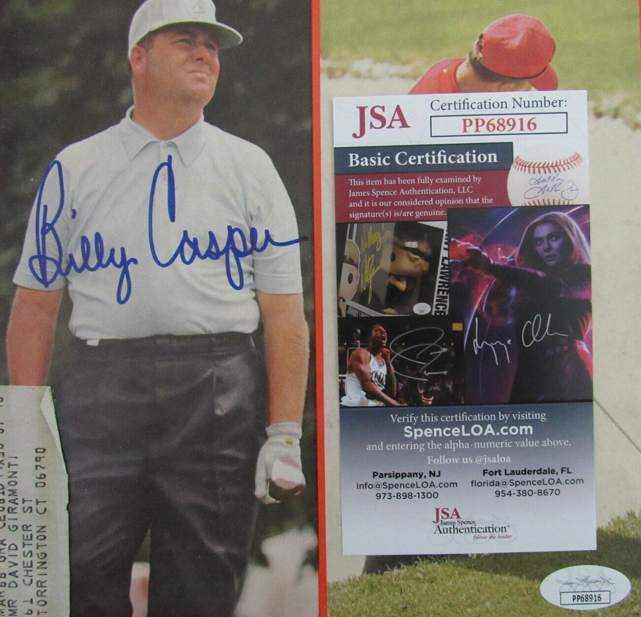 Billy Casper PGA Champ Signed/Auto 1965 Sports Illustrated Magazine JSA 159878