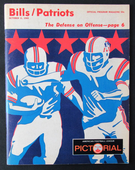 October 11, 1969 New England Patriots v Buffalo Bills NFL GameDay Program 172295